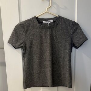 Perfectwhitetee Heather Gray Ribbed Baby Tee